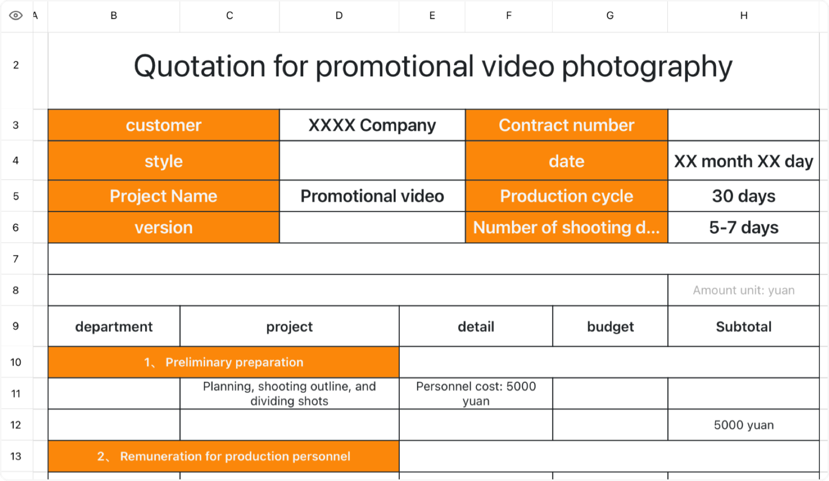 Promotional video photography quote 1